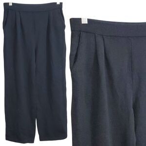 ST. JOHN Evening Sz‎ 6 Santana Knit Womens High Waisted Black Pull-On Crop Pants